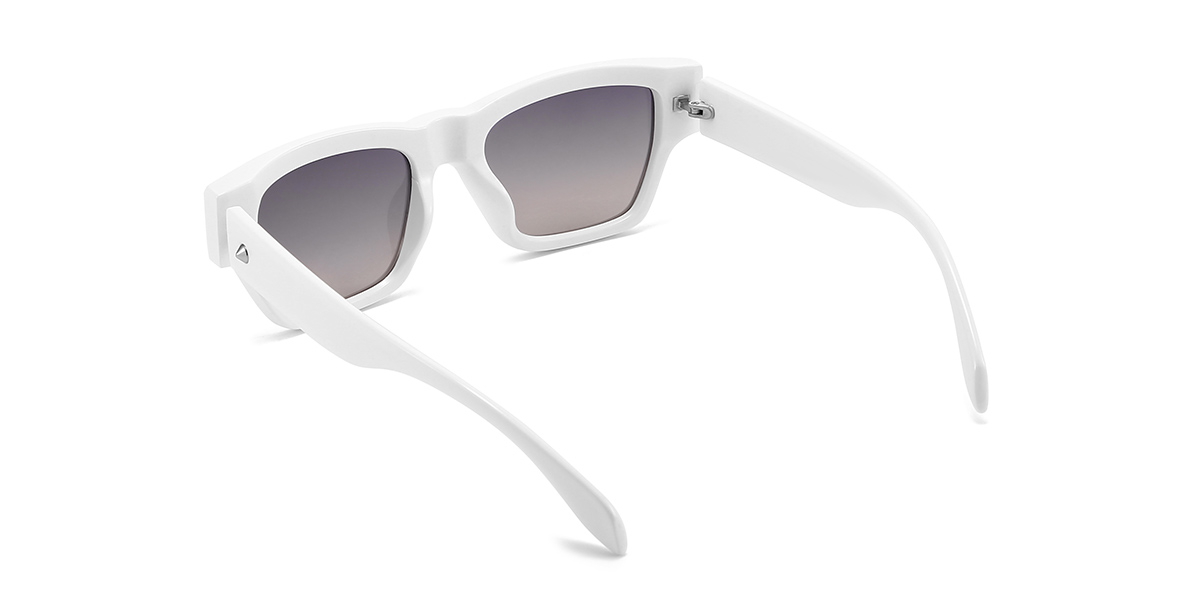 White Grey Kahle - Rectangle Sunglasses