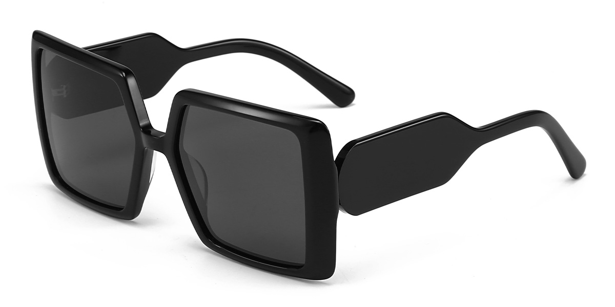 Black Grey Krystle - Square Sunglasses