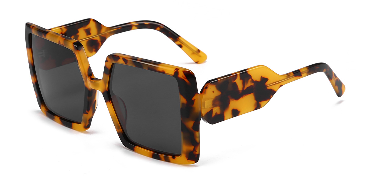 Yellow Tortoiseshell Grey Krystle Glasses - Square Sunglasses