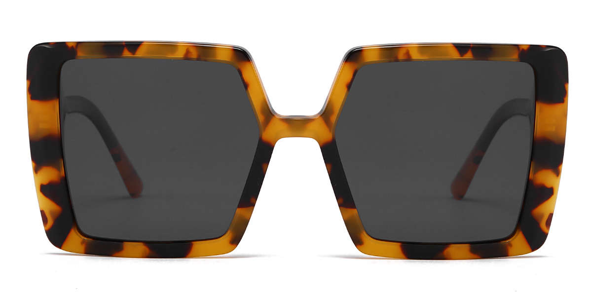 Amarelo Tartaruga Cinza Krystle Óculos - Square Sunglasses