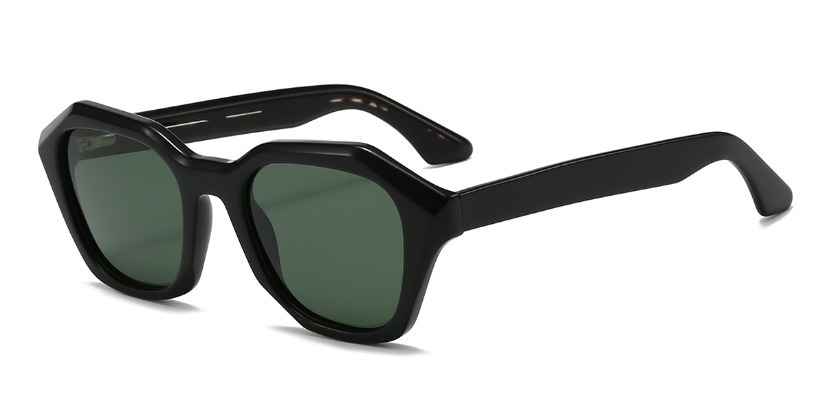 Black Grey Martins Glasses - Rectangle Sunglasses