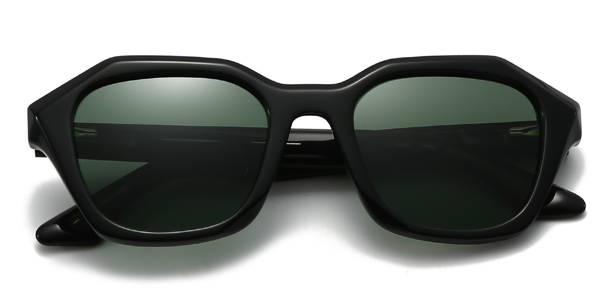 Negro Gris Martins Gafas - Rectangle Sunglasses