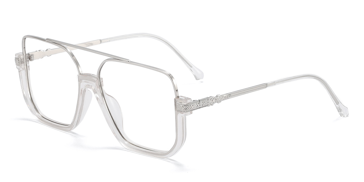 Silver Clear Vilanova Glasses - Aviator Glasses