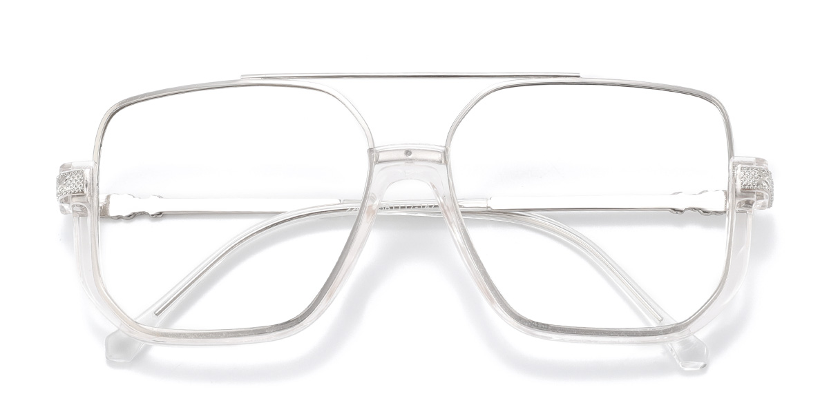 Silver Clear Vilanova Glasses - Aviator Glasses