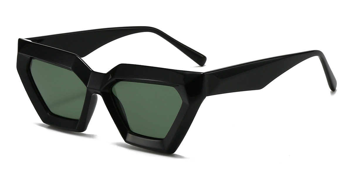 Black Grey Valentino - Rectangle Sunglasses