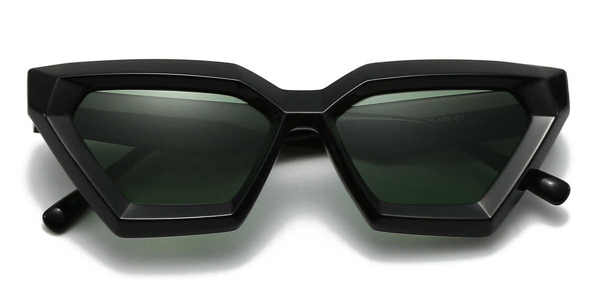 Black Grey Valentino - Rectangle Sunglasses