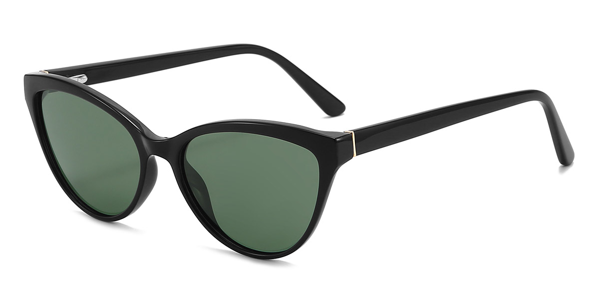 Black Grey Qasim - Rectangle Sunglasses