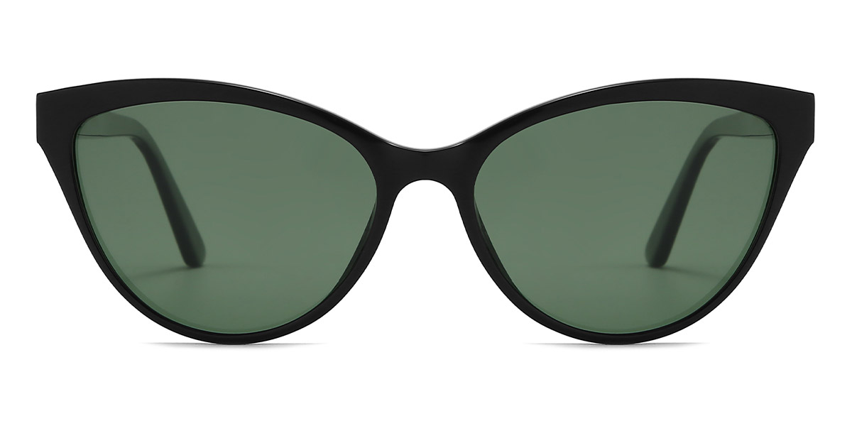 Black Grey Qasim - Rectangle Sunglasses