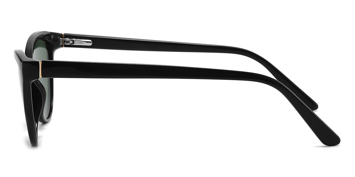 Black Grey Qasim - Rectangle Sunglasses