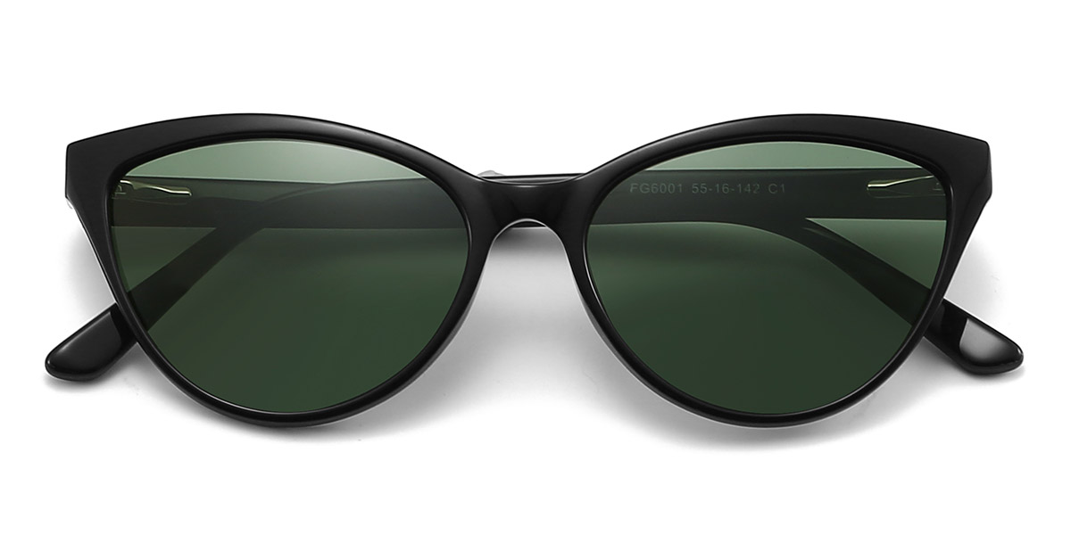 Black Grey Qasim - Rectangle Sunglasses