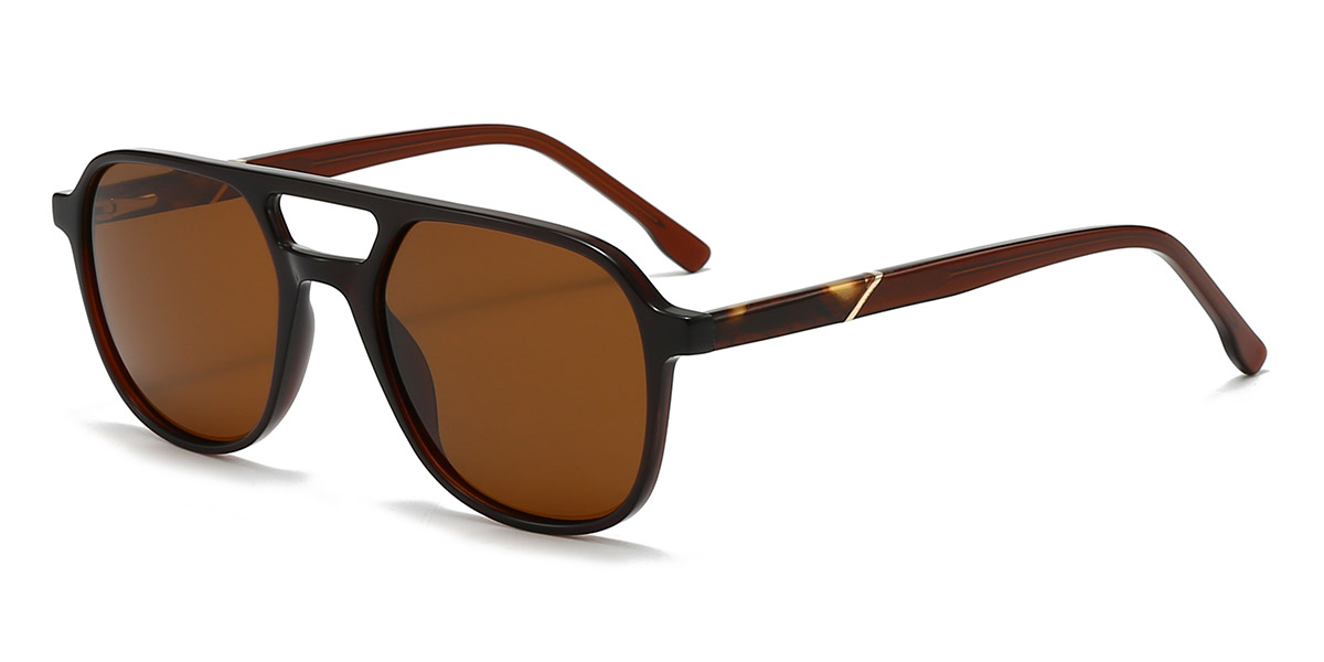 Brown Brown Calhoun - Aviator Sunglasses