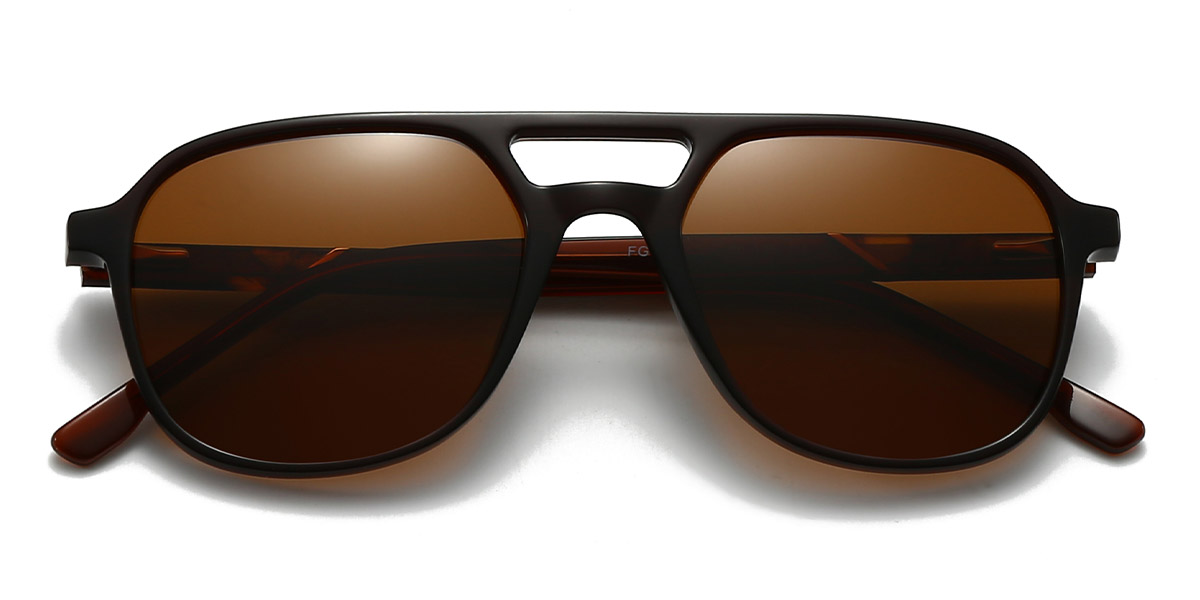 Brown Brown Calhoun - Aviator Sunglasses