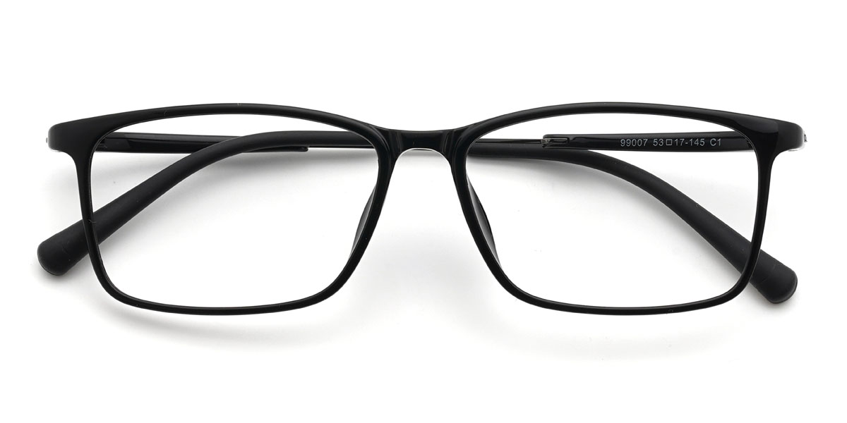 Black Silver Enoch - Rectangle Glasses