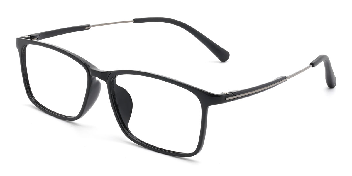 Black Silver Enoch - Rectangle Glasses