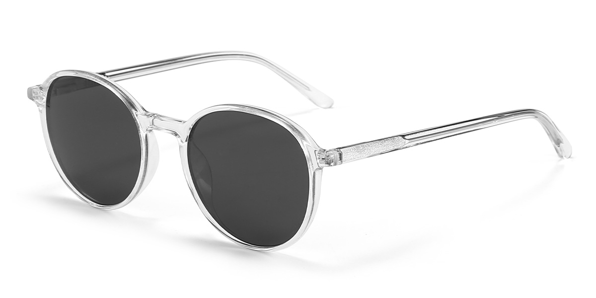 Clear Grey Sharon - Oval Sunglasses