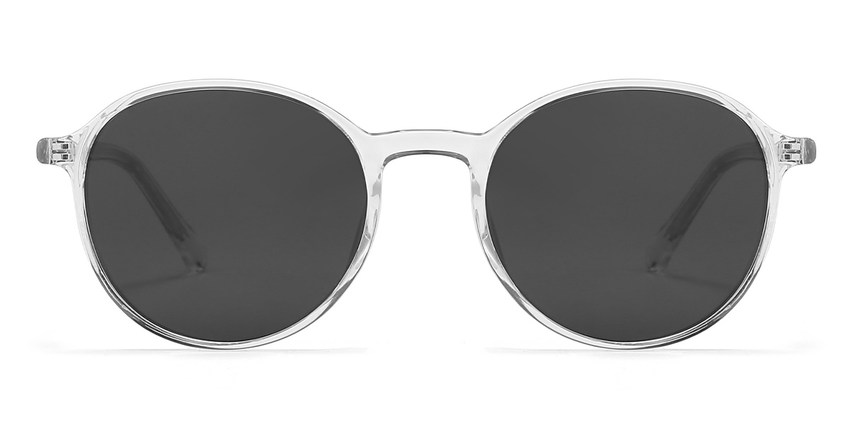 Clear Grey Sharon - Oval Sunglasses