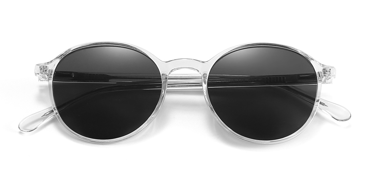 Clear Grey Sharon - Oval Sunglasses