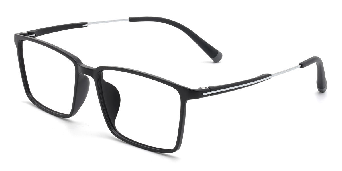 Black Silver Finlay - Rectangle Glasses