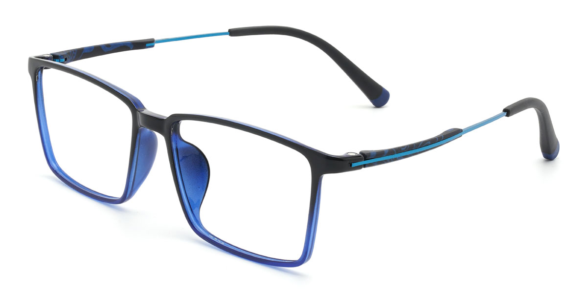 Black Blue Finlay - Rectangle Glasses