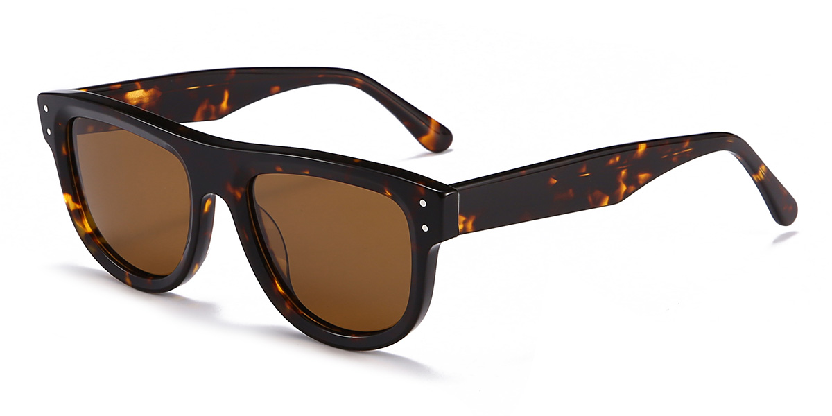 Tortoiseshell Brown Hank - Aviator Sunglasses