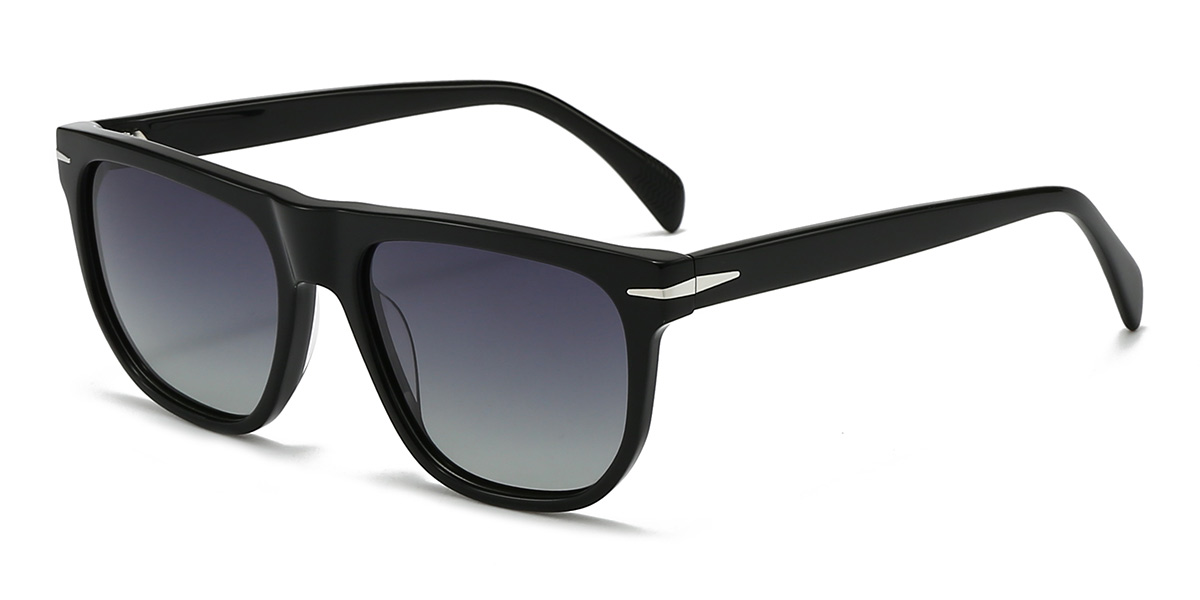 Negro Gris Danny Gafas - Rectangle Sunglasses