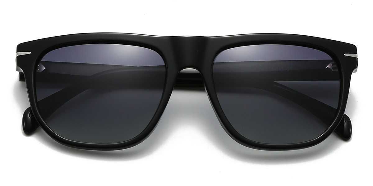 Negro Gris Danny Gafas - Rectangle Sunglasses