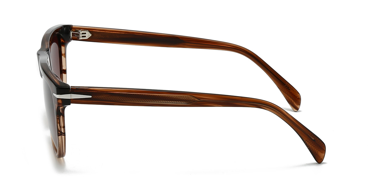 Veta de madera: rojiza marrón Danny Gafas - Rectangle Sunglasses