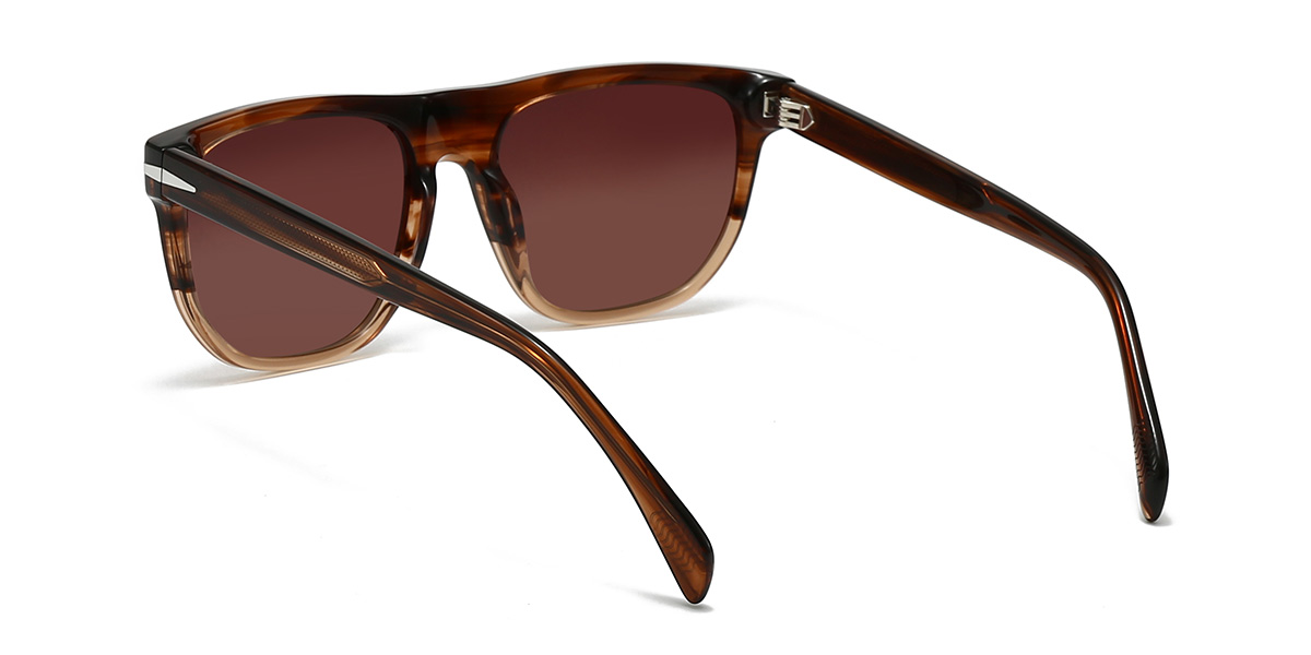 Veta de madera: rojiza marrón Danny Gafas - Rectangle Sunglasses