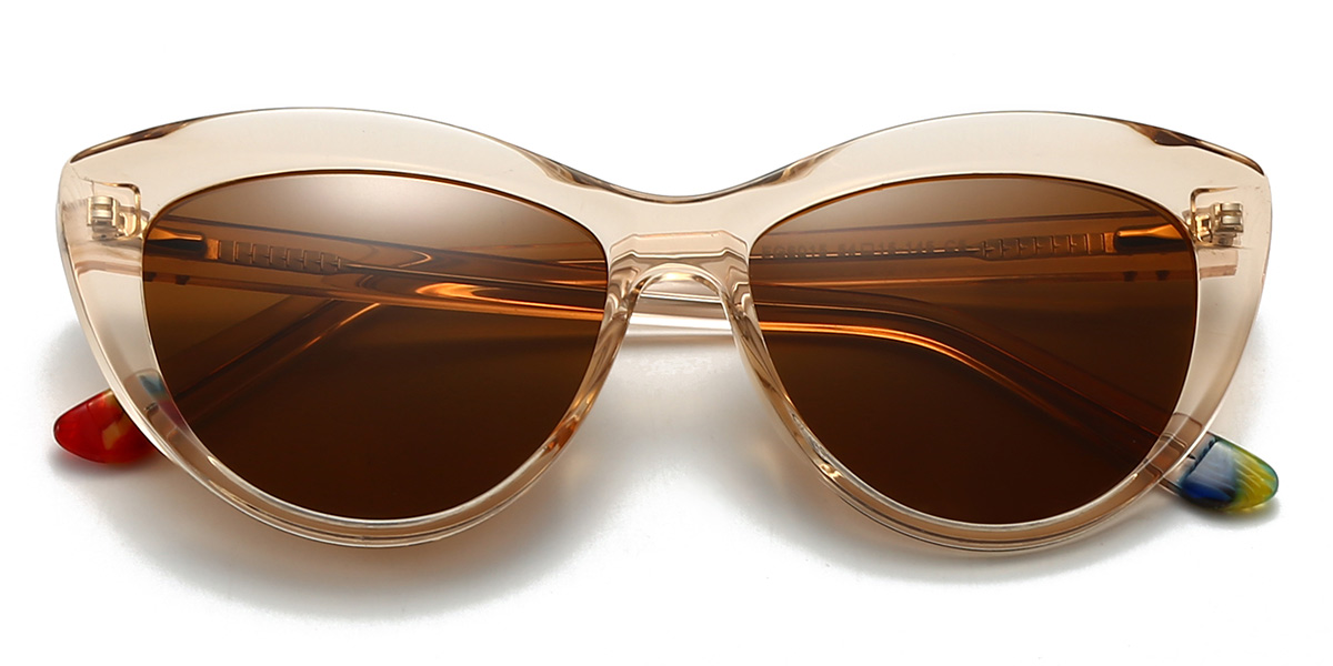 Champán Marrón Alyssa Gafas - Cat Eye Sunglasses