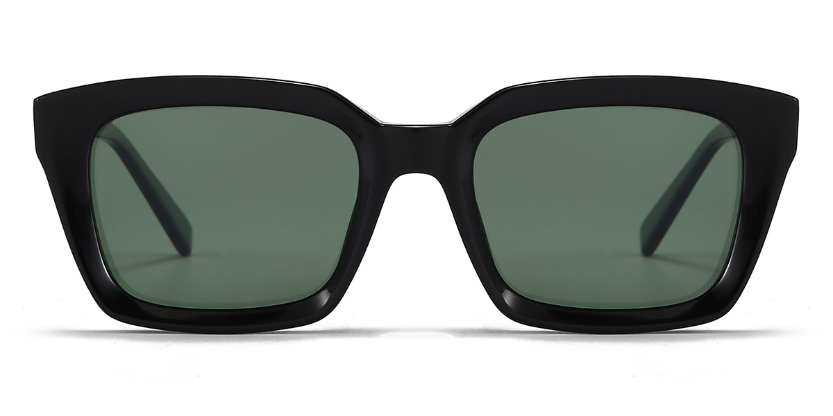 Fekete sötétzöld Godfrey - Rectangle Sunglasses