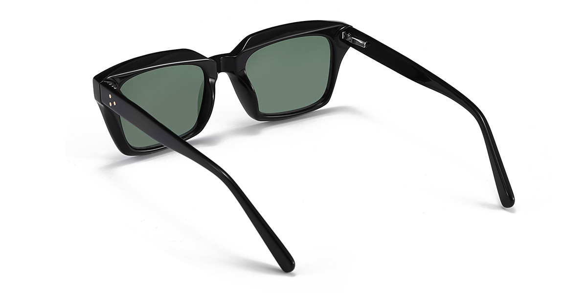 Negro Verde Oscuro Godfrey Gafas - Rectangle Sunglasses