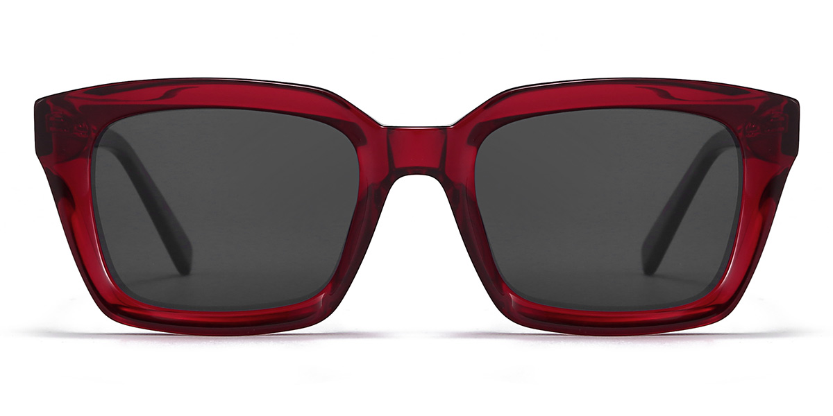 Rojo Gris Godfrey Gafas - Rectangle Sunglasses