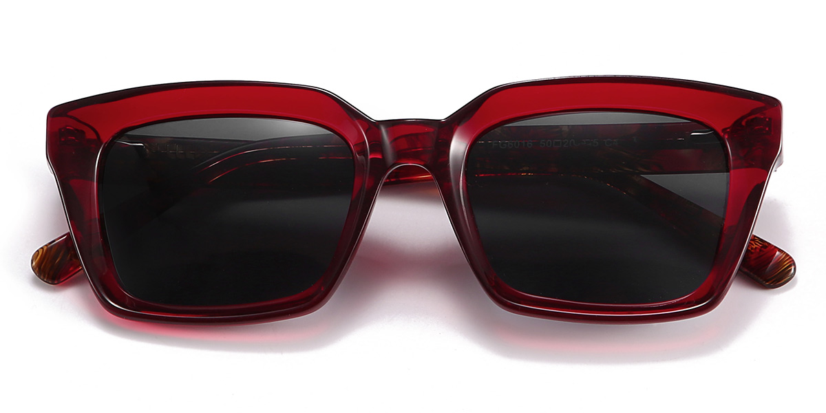 Rojo Gris Godfrey Gafas - Rectangle Sunglasses