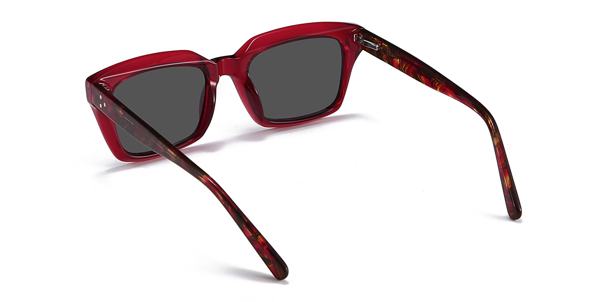 Rojo Gris Godfrey Gafas - Rectangle Sunglasses