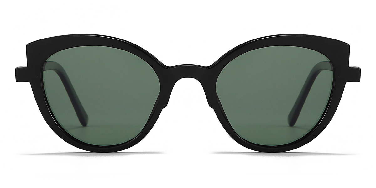 Negro Verde Oscuro Ivana Gafas - Cat Eye Sunglasses