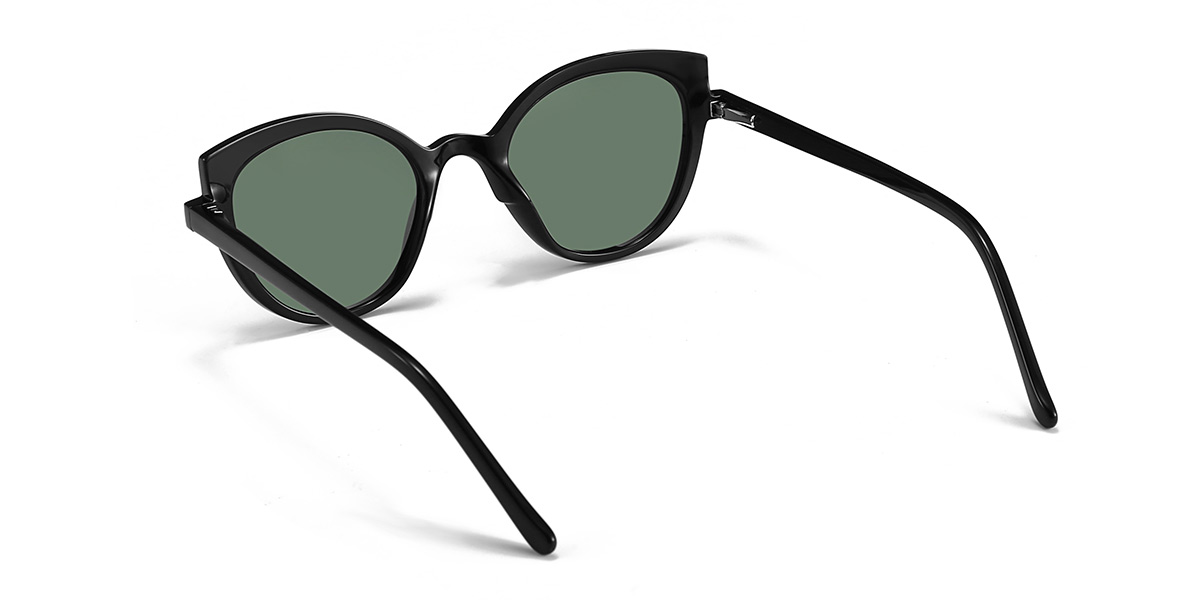 Negro Verde Oscuro Ivana Gafas - Cat Eye Sunglasses