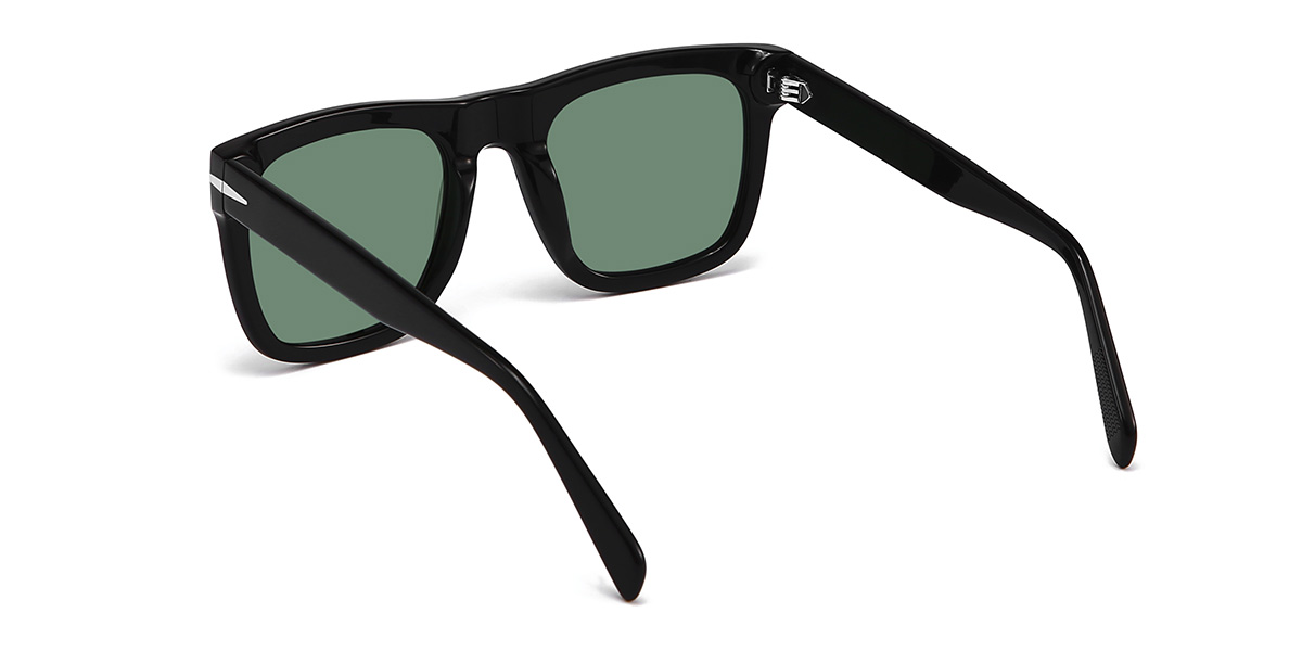 Negro Verde Oscuro Tianna Gafas - Square Sunglasses