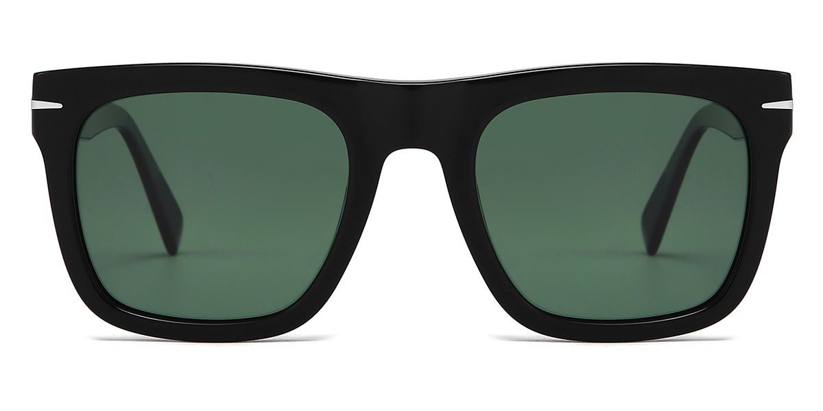 Negro Verde Oscuro Tianna Gafas - Square Sunglasses