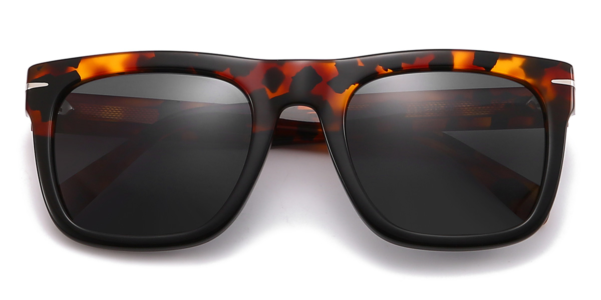 Tortoiseshell Grey Tianna Glasses - Square Sunglasses