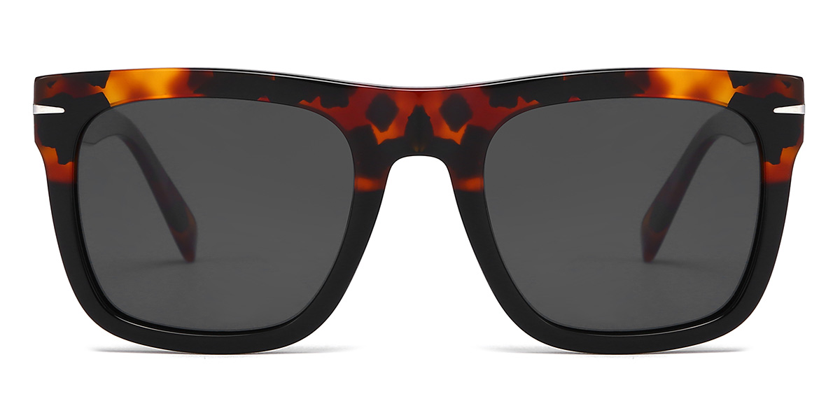 Tortoiseshell Grey Tianna Glasses - Square Sunglasses