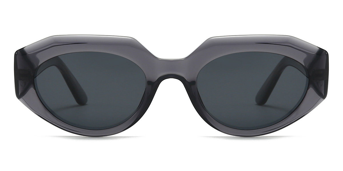 Grey Grey Queena Glasses - Oval Sunglasses