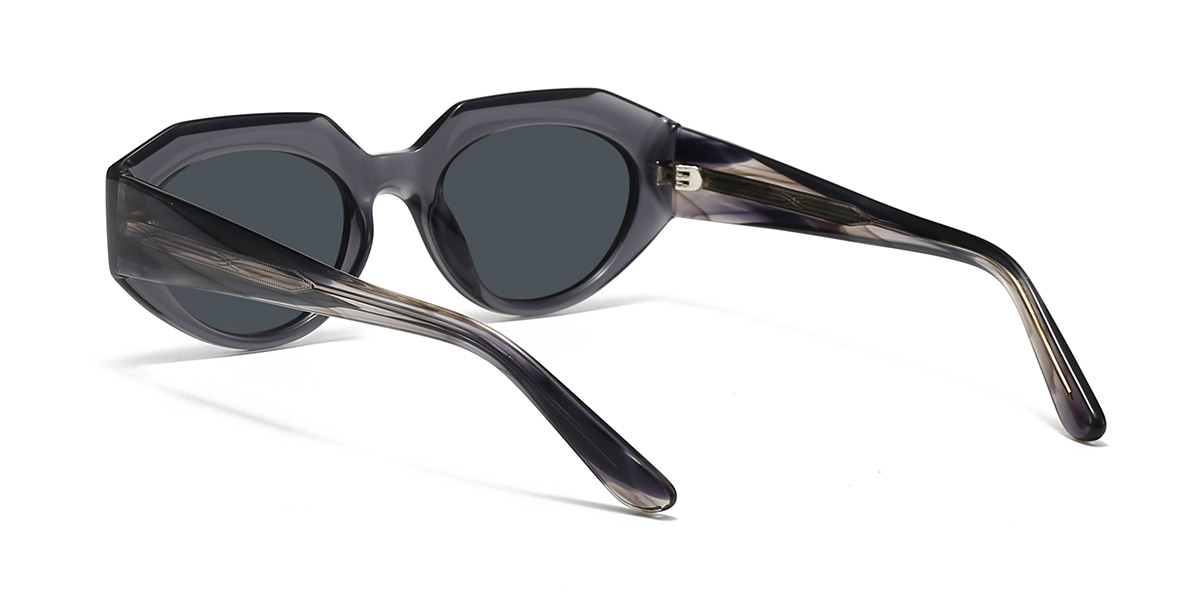 Grey Grey Queena Glasses - Oval Sunglasses