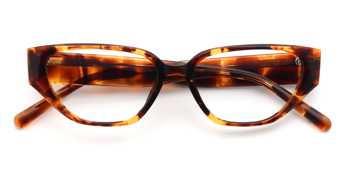 Yellow Tortoiseshell Bertram Glasses - Rectangle Glasses