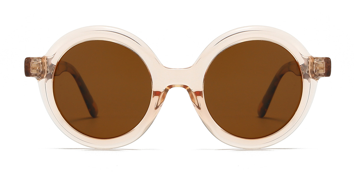 Champagner Braun Regina Brille - Round Sunglasses