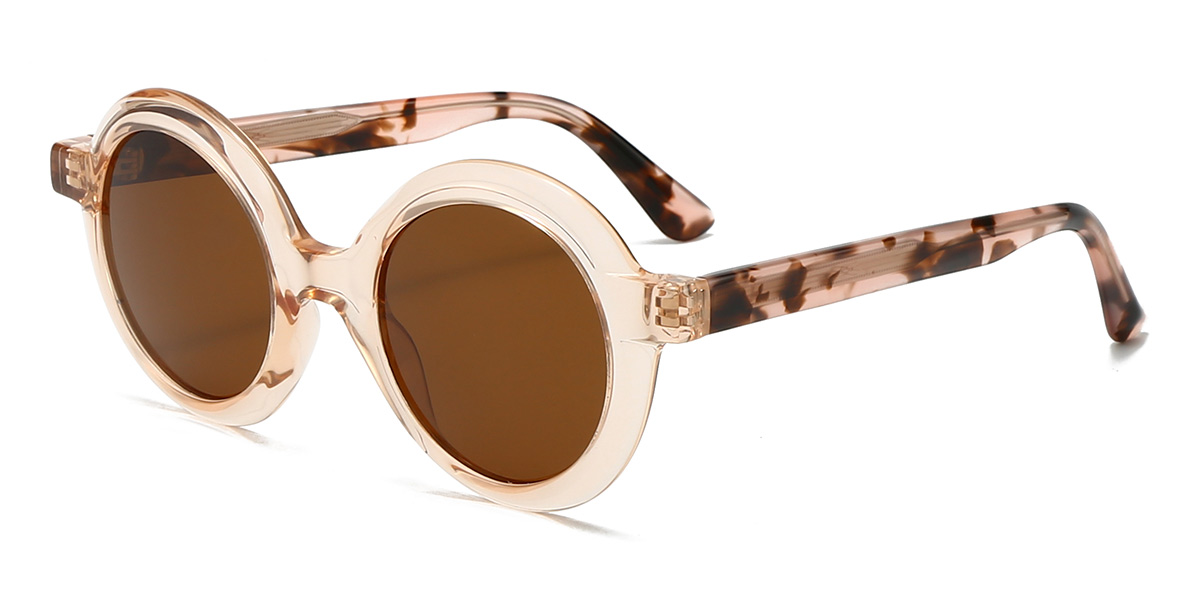 Champagner Braun Regina Brille - Round Sunglasses
