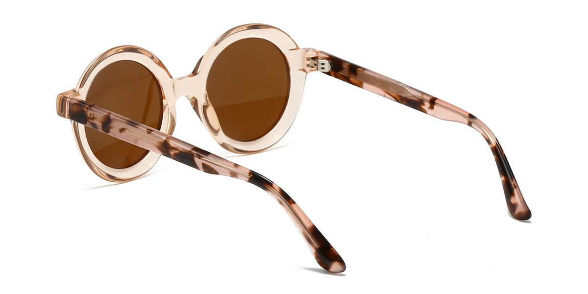 Champagner Braun Regina Brille - Round Sunglasses