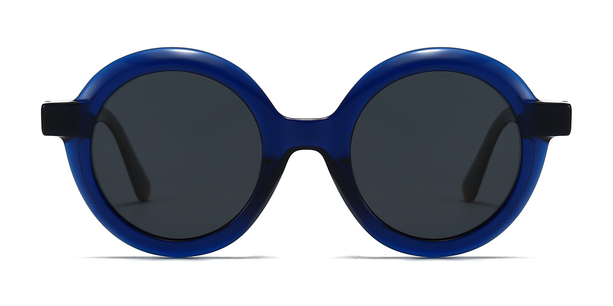 Blue Grey Regina Glasses - Round Sunglasses