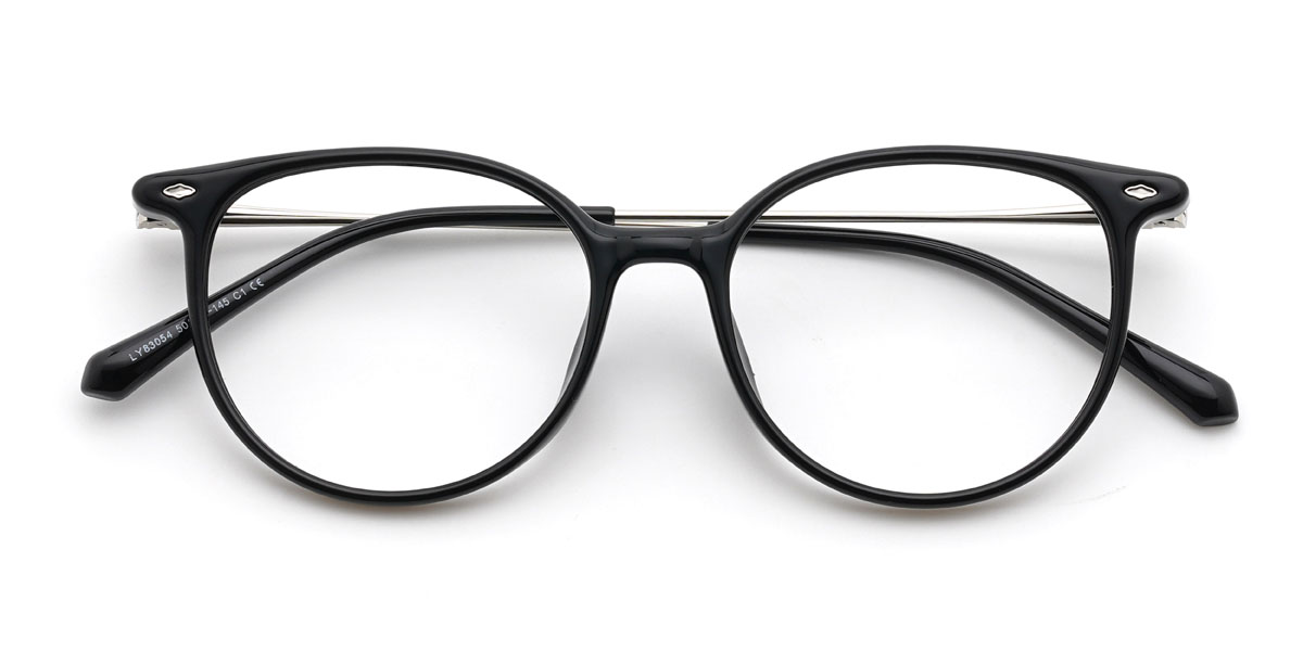 Black Kerry Glasses - Oval Glasses