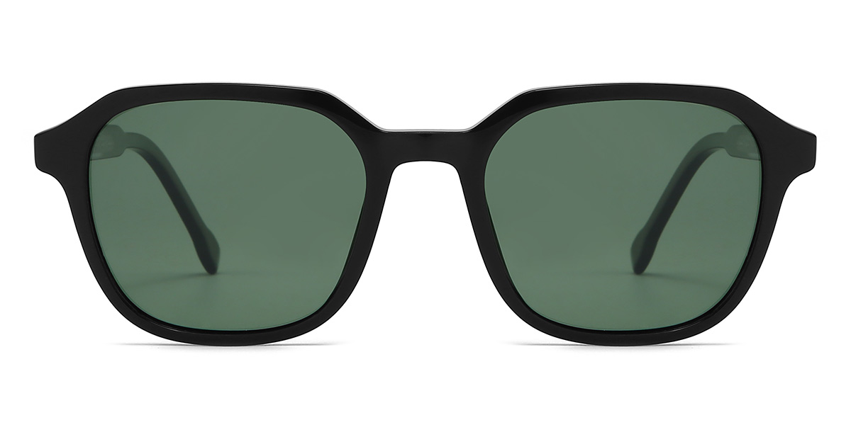 Black Dark Green Darian Glasses - Rectangle Sunglasses