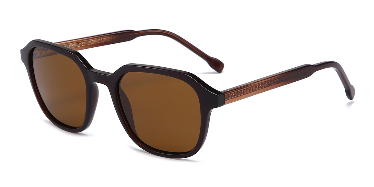 Brown Brown Darian Glasses - Rectangle Sunglasses